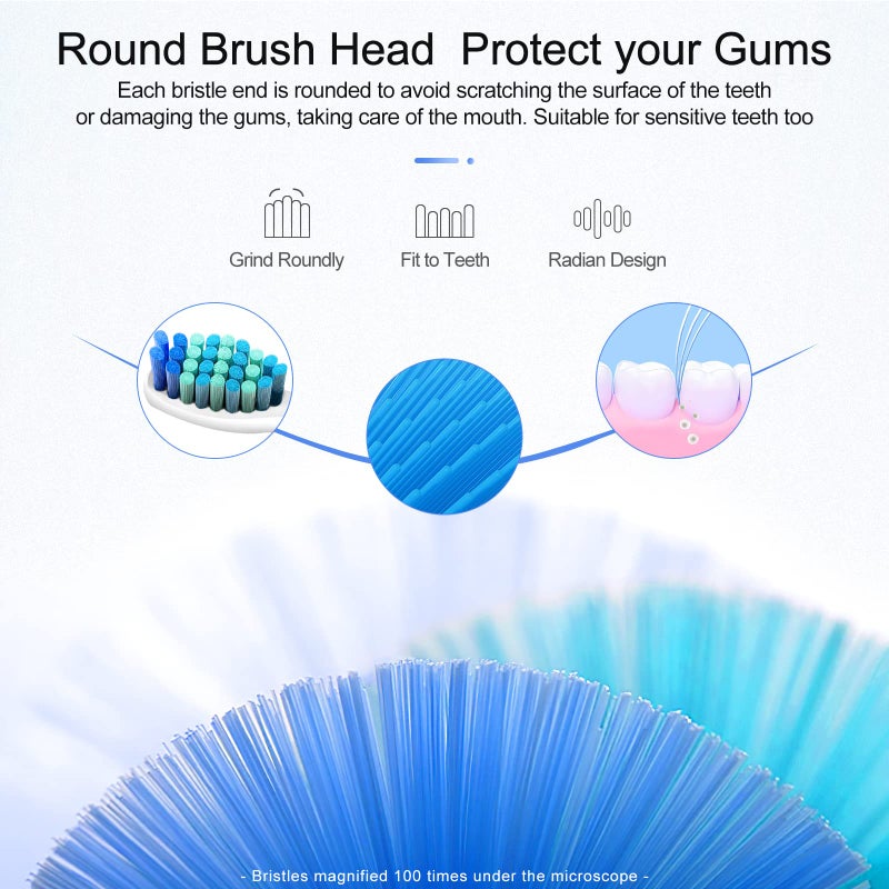 teeteck 5 Pack Electric Toothbrush Replacement Heads Compatible with Fairywillï¼ŒToothbrush Heads Compatible with FW-507/508/551/515/917/959/2011,FW-D1/D3/D7/D8 - Image 3